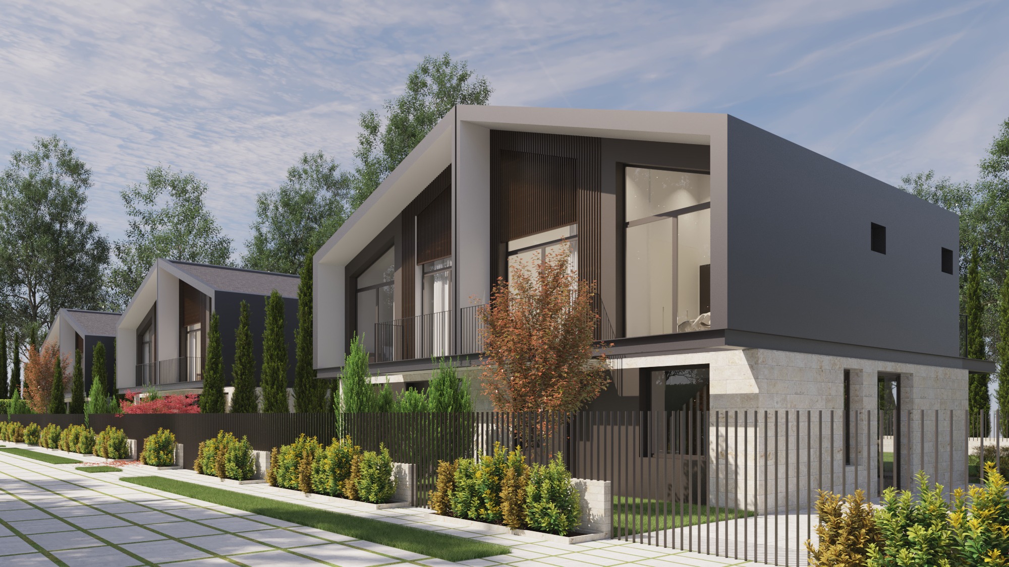Vista exterior de vivienda pareada Mintaka
