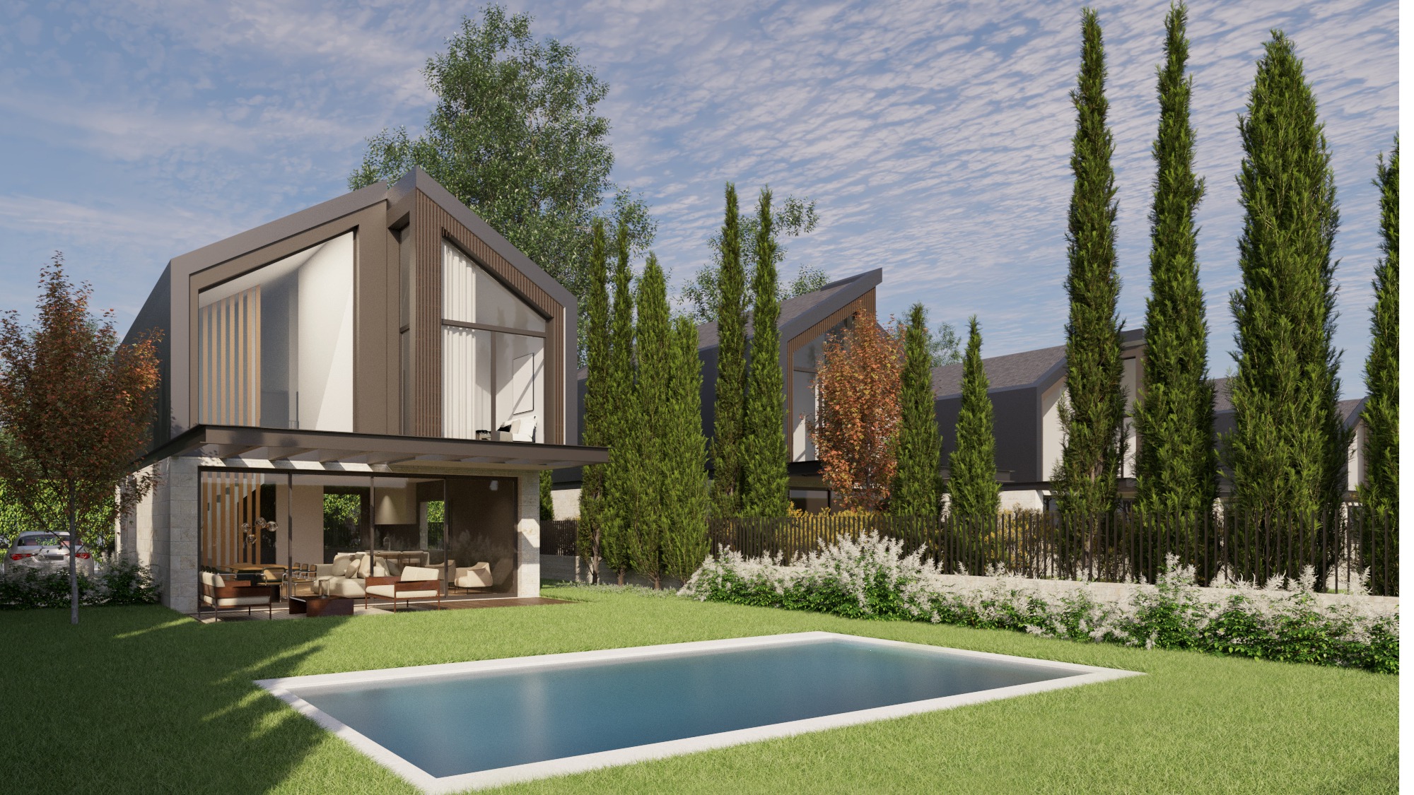 Jardín con piscina de vivienda independiente Mintaka