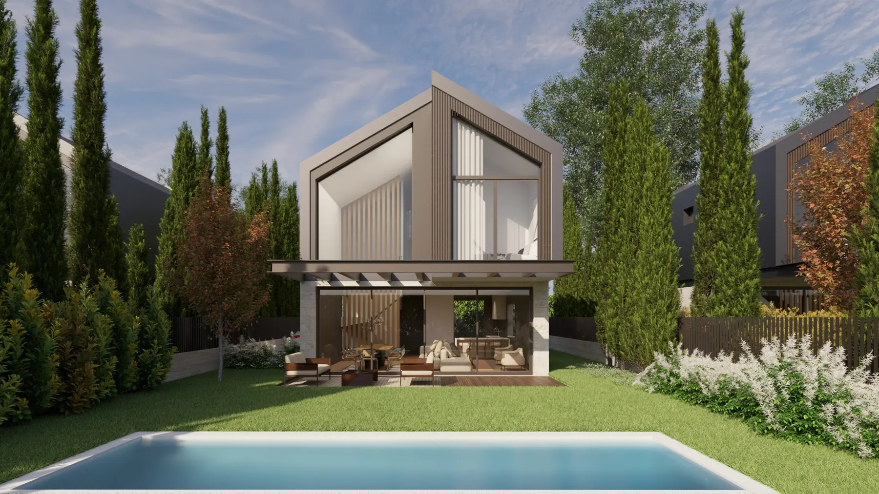 Vivienda de Mintaka abierta al jardín
